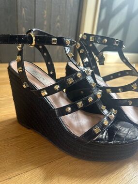 ☠️ ⚡️Steven By Steve Madden Black Studded Gladiator Heels